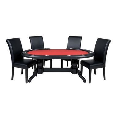 Prestige X Poker Table Set with Dining Top & Chairs – Red